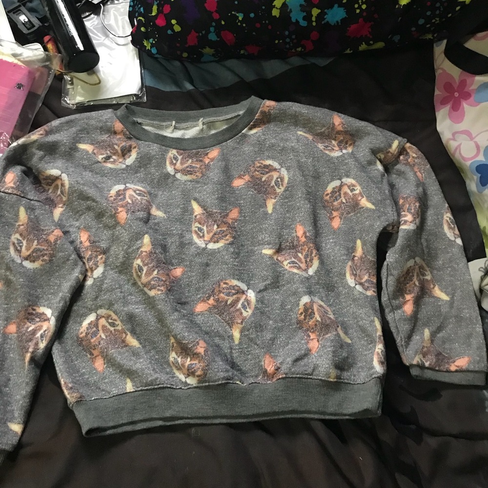 cropped cat sweater